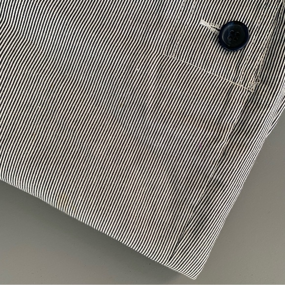 Tweeds Mariner Pinstriped Nautical Capri Side Button Wide Leg High Rise Pants 10 - Picture 3 of 7